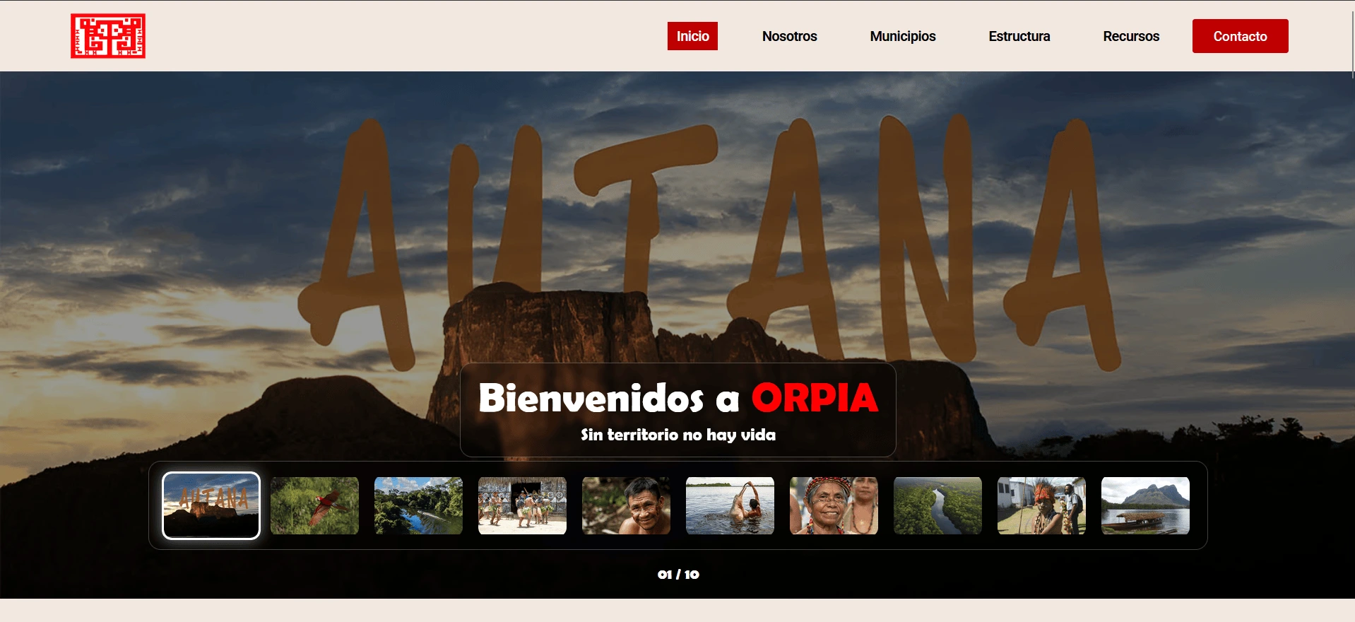 Diseño web premium para Orpia - Organización Regional de Pueblos Indígena del Amazonas.